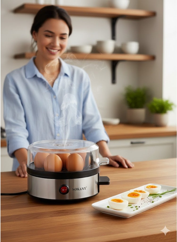 Sokany SK-07066 Portable Electric Stainless Steel 360W Egg Boiler Egg Cooker  (Silver, 7 Eggs) - Image 2